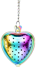 Stainless Steel Tea Strainer Ball Infuser Loose Leaf Steeper Interval Diffuser Heart Shape Mesh Filters with Extended Chain Hook